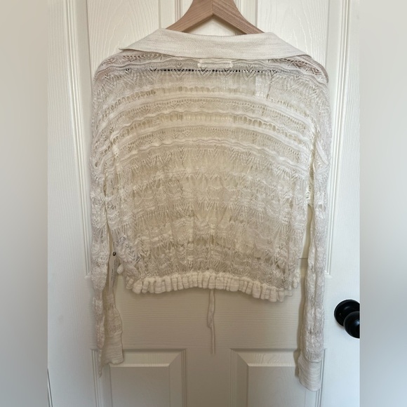 NWT By Anthropologie Bubble-Cinched Cropped Cardigan Sweater - Picture 7 of 7